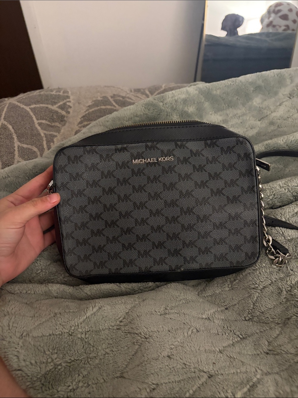 Michael Kors Black/Gray Signature Camera Bag